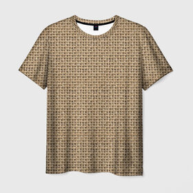 Мужская футболка 3D с принтом Джут , 100% полиэфир | прямой крой, круглый вырез горловины, длина до линии бедер | Тематика изображения на принте: веревка | волокно | грубая | канат | мешковина | мешок | натуральное | плетение | роба | текстильное | ткань