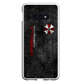 Чехол для Samsung S10E с принтом Umbrella corporation , Силикон | Область печати: задняя сторона чехла, без боковых панелей | Тематика изображения на принте: biohazard | evil | project alice | r.p.d | resident | амбрелла | вирус g | вирус т | грандж | зомби | зонт | йовович | клэр | леон | милла | обитель зла | умбрелла | элис