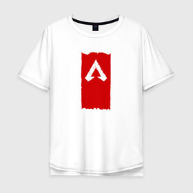 Мужская футболка хлопок Oversize с принтом Apex , 100% хлопок | свободный крой, круглый ворот, “спинка” длиннее передней части | apex legends | игры | красный | логотип