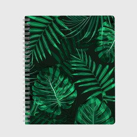 Тетрадь с принтом Джунгли , 100% бумага | 48 листов, плотность листов — 60 г/м2, плотность картонной обложки — 250 г/м2. Листы скреплены сбоку удобной пружинной спиралью. Уголки страниц и обложки скругленные. Цвет линий — светло-серый
 | 23 | 8 | вип | джунгли | дизайн | зеленый | листья | мода | новинка | новый год | подарок | путешествия | стритвир | топ | тренд | тропики
