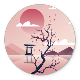 Коврик круглый с принтом Японский мотив , резина и полиэстер | круглая форма, изображение наносится на всю лицевую часть | Тематика изображения на принте: 23 | 8 | азия | вип | вишня | горы | дерево | дизайн | мода | небо | новинка | новый год | подарок | сакура | солнце | стритвир | топ | тренд | цветок | япония