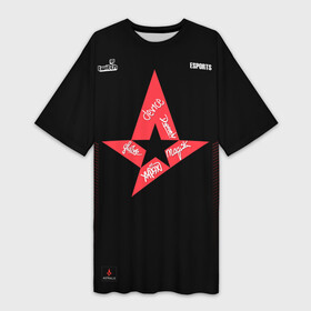 Платье-футболка 3D с принтом Astralis (Jersey 2019) ,  |  | Тематика изображения на принте: 0x000000123 | 2019 | astralis | csgo | yersey | автограф | асталис | ксго