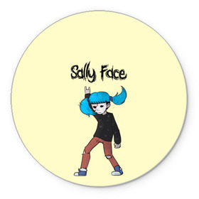 Коврик для мышки круглый с принтом Sally Face , резина и полиэстер | круглая форма, изображение наносится на всю лицевую часть | blue | diane | face | fisher | gizmo | henry | johnson | killer | larry | sally | генри | гизмо | джонсон | диана | ларри | лицо | салли | фейс | фишер