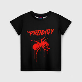 Детская футболка 3D с принтом The Prodigy , 100% гипоаллергенный полиэфир | прямой крой, круглый вырез горловины, длина до линии бедер, чуть спущенное плечо, ткань немного тянется | Тематика изображения на принте: 90 е | the prodigy | кит флинт | музыка | муравей | панк | рок | техно | электро