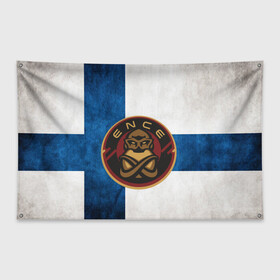 Флаг-баннер с принтом ENCE Finland , 100% полиэстер | размер 67 х 109 см, плотность ткани — 95 г/м2; по краям флага есть четыре люверса для крепления | cs:go | cybersport | киберспорт | турнир | финляндия | фины