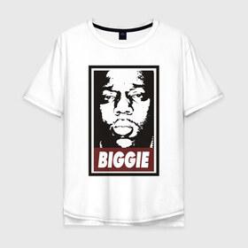 Мужская футболка хлопок Oversize с принтом Biggie , 100% хлопок | свободный крой, круглый ворот, “спинка” длиннее передней части | 