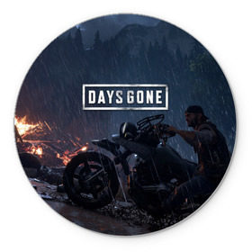 Коврик круглый с принтом Days Gone , резина и полиэстер | круглая форма, изображение наносится на всю лицевую часть | Тематика изображения на принте: 2019 | days gone | game | poster | ps4 | zombie | жизнь после | зомби | игра