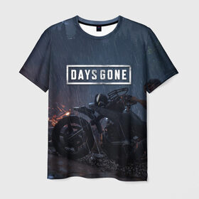 Мужская футболка 3D с принтом Days Gone , 100% полиэфир | прямой крой, круглый вырез горловины, длина до линии бедер | Тематика изображения на принте: 2019 | days gone | game | poster | ps4 | zombie | жизнь после | зомби | игра