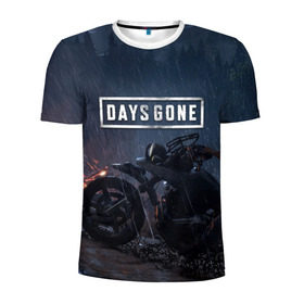 Мужская футболка 3D спортивная с принтом Days Gone , 100% полиэстер с улучшенными характеристиками | приталенный силуэт, круглая горловина, широкие плечи, сужается к линии бедра | 2019 | days gone | game | poster | ps4 | zombie | жизнь после | зомби | игра