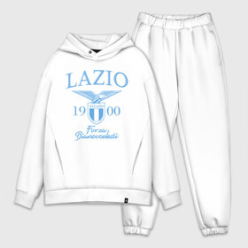 Мужской костюм хлопок OVERSIZE с принтом Лацио ,  |  | aquile | biancocelesti | societa sportiva lazio | ss lazio | бело голубые | италия | лацио | орлы | рим | серия а | форма | футбол | футболист | футбольная | футбольный клуб