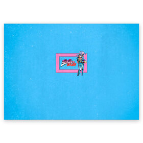 Поздравительная открытка с принтом JoJo , 100% бумага | плотность бумаги 280 г/м2, матовая, на обратной стороне линовка и место для марки
 | Тематика изображения на принте: adventure | anime | bizarre | jojo | jojo’s | аниме | анимэ | джо | джо джо | джоджо | джонатан джостар | жожо | манга | невероятные приключения | пендлетон | стенд | хамон