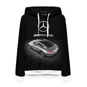 Женская толстовка 3D с принтом Mercedes V8 Biturbo AMG , 100% полиэстер  | двухслойный капюшон со шнурком для регулировки, мягкие манжеты на рукавах и по низу толстовки, спереди карман-кенгуру с мягким внутренним слоем. | amg | cool | design | mercedes | mercedes benz | motorsport | power | prestige | race | silver | sport car | status | автоспорт | гонка | дизайн | круто | мерседес | мощь | престиж | серебряный | спорткар | статус