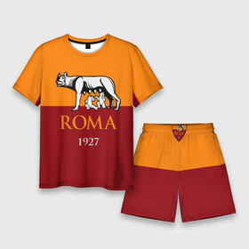 Мужской костюм с шортами 3D с принтом Рома ,  |  | as roma | giallorossi | lupi | roma | romanista | волки | жёлто красные | италия | рома | серия а | форма | футбол | футболист | футбольная | футбольный клуб