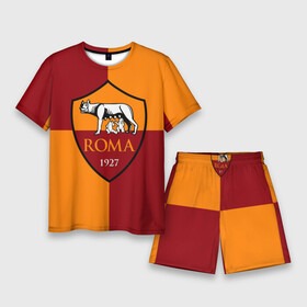Мужской костюм с шортами 3D с принтом Рома ,  |  | as roma | giallorossi | lupi | roma | romanista | волки | жёлто красные | италия | рома | серия а | форма | футбол | футболист | футбольная | футбольный клуб