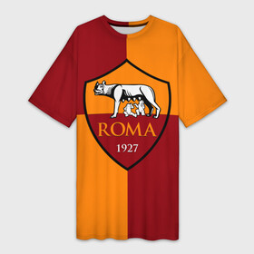 Платье-футболка 3D с принтом Рома ,  |  | as roma | giallorossi | lupi | roma | romanista | волки | жёлто красные | италия | рома | серия а | форма | футбол | футболист | футбольная | футбольный клуб