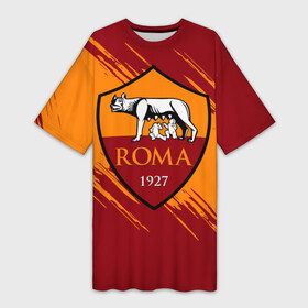 Платье-футболка 3D с принтом Рома ,  |  | as roma | giallorossi | lupi | roma | romanista | волки | жёлто красные | италия | рома | серия а | форма | футбол | футболист | футбольная | футбольный клуб