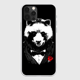 Чехол для iPhone 12 Pro Max с принтом Медведь авторитет , Силикон |  | authority | bear | go | авторитет | аль капоне | бабочка | в носу | взгляд | галстук | графика | дикий | животное | иллюстрация | картинка | кольцо | костюм | красная | крестный | мафия | медведь | мода | отец