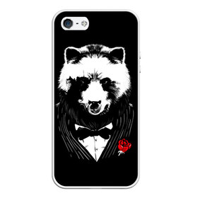 Чехол для iPhone 5/5S матовый с принтом Медведь авторитет , Силикон | Область печати: задняя сторона чехла, без боковых панелей | authority | bear | go | авторитет | аль капоне | бабочка | в носу | взгляд | галстук | графика | дикий | животное | иллюстрация | картинка | кольцо | костюм | красная | крестный | мафия | медведь | мода | отец
