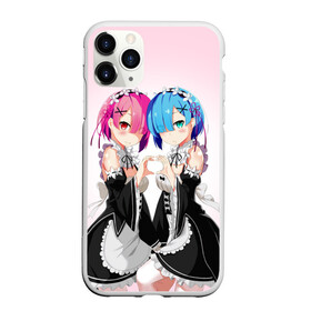 Чехол для iPhone 11 Pro матовый с принтом ReZero Рем и Рам , Силикон |  | re zero | re:zero. жизнь с нуля в альтернативном мире | re:zero. жизнь с нуля в другом мире | rezero | аниме | манга | рем | рем и рам | эмилия