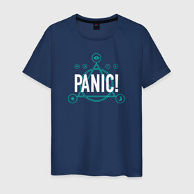 Мужская футболка хлопок с принтом Panic! , 100% хлопок | прямой крой, круглый вырез горловины, длина до линии бедер, слегка спущенное плечо. | brendon urie | panic at the disco | patd | брендон ури
