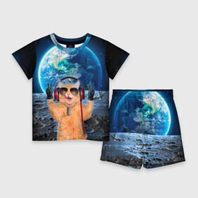 Детский костюм с шортами 3D с принтом Кот на луне ,  |  | cat | астрономия | в космосе | в наушниках | в очках | грозовой кошак | животные | звезды | земля | илон маск | космическая | космонавт | космос | кот | котейка | котики | луна | луноход | на фоне земли