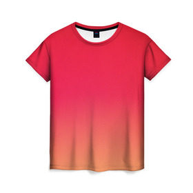 Женская футболка 3D с принтом Оранжевый градиент , 100% полиэфир ( синтетическое хлопкоподобное полотно) | прямой крой, круглый вырез горловины, длина до линии бедер | 