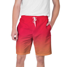 Мужские шорты 3D с принтом Оранжевый градиент ,  полиэстер 100% | прямой крой, два кармана без застежек по бокам. Мягкая трикотажная резинка на поясе, внутри которой широкие завязки. Длина чуть выше колен | 