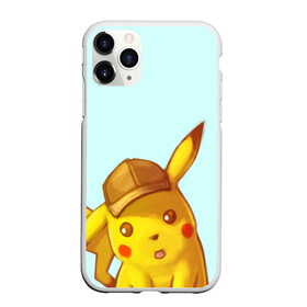 Чехол для iPhone 11 Pro Max матовый с принтом Пика? , Силикон |  | detective pikachu | pikachu | pokemon | детектив пикачу | пика | покемон