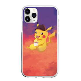 Чехол для iPhone 11 Pro Max матовый с принтом Счастливый Детектив Пикачу , Силикон |  | detective pikachu | pikachu | pokemon | детектив пикачу | пика | покемон