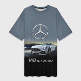 Платье-футболка 3D с принтом V8 Biturbo ,  |  | amg | cool | design | mercedes | mercedes benz | motorsport | power | prestige | race | sport car | status | автоспорт | гонка | дизайн | круто | мерседес | мощь | престиж | спорткар | статус