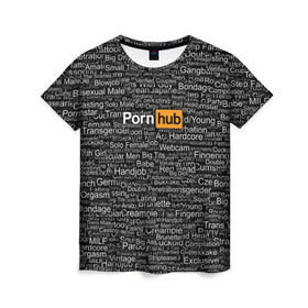 Женская футболка 3D с принтом Pornhub категории , 100% полиэфир ( синтетическое хлопкоподобное полотно) | прямой крой, круглый вырез горловины, длина до линии бедер | Тематика изображения на принте: интернет | кино | любовь | паттерн