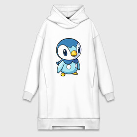 Платье-худи хлопок с принтом Piplup ,  |  | piplup | пингвин | пингвиненок | пиплуп | покемон | покемоны | синий