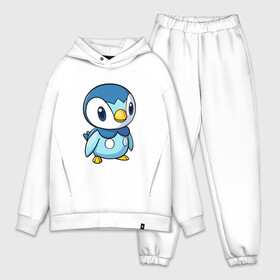 Мужской костюм хлопок OVERSIZE с принтом Piplup ,  |  | Тематика изображения на принте: piplup | пингвин | пингвиненок | пиплуп | покемон | покемоны | синий