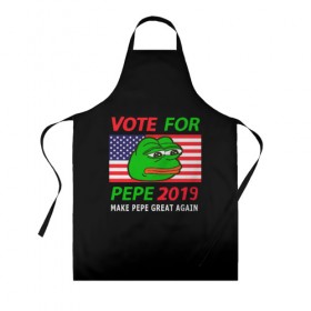 Фартук 3D с принтом Vote for pepe , 100% полиэстер | общий размер — 65 х 85 см, ширина нагрудника — 26 см, горловина — 53 см, длина завязок — 54 см, общий обхват в поясе — 173 см. Принт на завязках и на горловине наносится с двух сторон, на основной части фартука — только с внешней стороны | Тематика изображения на принте: bad | dab | frog | good | kek | make pepe great again | pepe | sad | sad frog | vote for pepe | кек | лягушка | мем | мемы | пепе | со смыслом | фрог