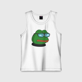 Детская майка хлопок с принтом Pepe ,  |  | Тематика изображения на принте: bad | dab | frog | good | kek | make pepe great again | pepe | sad | sad frog | vote for pepe | кек | лягушка | мем | мемы | пепе | со смыслом | фрог