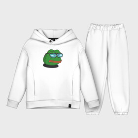 Детский костюм хлопок Oversize с принтом Pepe ,  |  | Тематика изображения на принте: bad | dab | frog | good | kek | make pepe great again | pepe | sad | sad frog | vote for pepe | кек | лягушка | мем | мемы | пепе | со смыслом | фрог