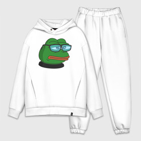 Мужской костюм хлопок OVERSIZE с принтом Pepe ,  |  | Тематика изображения на принте: bad | dab | frog | good | kek | make pepe great again | pepe | sad | sad frog | vote for pepe | кек | лягушка | мем | мемы | пепе | со смыслом | фрог