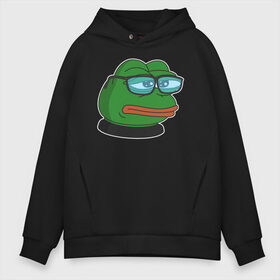 Мужское худи Oversize хлопок с принтом Pepe , френч-терри — 70% хлопок, 30% полиэстер. Мягкий теплый начес внутри —100% хлопок | боковые карманы, эластичные манжеты и нижняя кромка, капюшон на магнитной кнопке | Тематика изображения на принте: bad | dab | frog | good | kek | make pepe great again | pepe | sad | sad frog | vote for pepe | кек | лягушка | мем | мемы | пепе | со смыслом | фрог