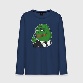 Мужской лонгслив хлопок с принтом Pepe  , 100% хлопок |  | bad | dab | frog | good | kek | make pepe great again | pepe | sad | sad frog | vote for pepe | кек | лягушка | мем | мемы | пепе | со смыслом | фрог