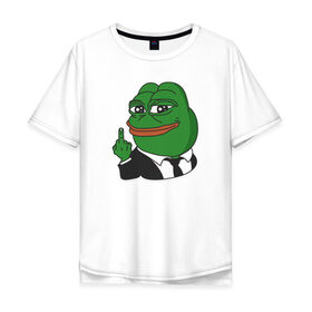 Мужская футболка хлопок Oversize с принтом Pepe , 100% хлопок | свободный крой, круглый ворот, “спинка” длиннее передней части | Тематика изображения на принте: bad | dab | frog | good | kek | make pepe great again | pepe | sad | sad frog | vote for pepe | кек | лягушка | мем | мемы | пепе | со смыслом | фрог