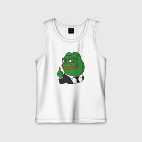Детская майка хлопок с принтом Pepe  ,  |  | bad | dab | frog | good | kek | make pepe great again | pepe | sad | sad frog | vote for pepe | кек | лягушка | мем | мемы | пепе | со смыслом | фрог