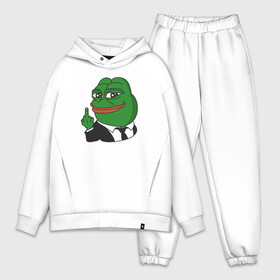 Мужской костюм хлопок OVERSIZE с принтом Pepe ,  |  | Тематика изображения на принте: bad | dab | frog | good | kek | make pepe great again | pepe | sad | sad frog | vote for pepe | кек | лягушка | мем | мемы | пепе | со смыслом | фрог