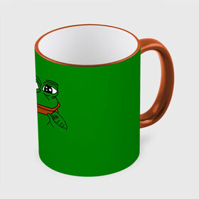 Кружка с принтом Pepe , керамика | ёмкость 330 мл | bad | dab | frog | good | kek | make pepe great again | pepe | sad | sad frog | vote for pepe | кек | лягушка | мем | мемы | пепе | со смыслом | фрог