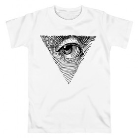 Мужская футболка хлопок с принтом eye , 100% хлопок | прямой крой, круглый вырез горловины, длина до линии бедер, слегка спущенное плечо. | black | eye | minimalism | money | philosophy | pyramid | raster | supreme | usa | white | белый | глаз | деньги | доллар | минимализм | пирамида | растр | сша | философия | черный