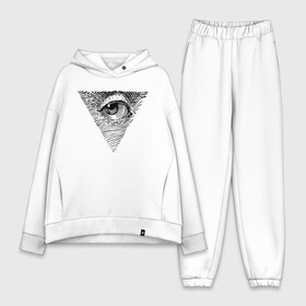 Женский костюм хлопок Oversize с принтом eye ,  |  | black | eye | minimalism | money | philosophy | pyramid | raster | supreme | usa | white | белый | глаз | деньги | доллар | минимализм | пирамида | растр | сша | философия | черный