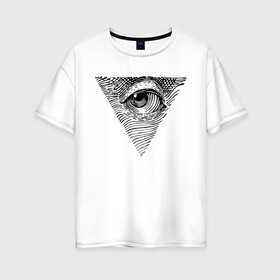 Женская футболка хлопок Oversize с принтом eye , 100% хлопок | свободный крой, круглый ворот, спущенный рукав, длина до линии бедер
 | black | eye | minimalism | money | philosophy | pyramid | raster | supreme | usa | white | белый | глаз | деньги | доллар | минимализм | пирамида | растр | сша | философия | черный