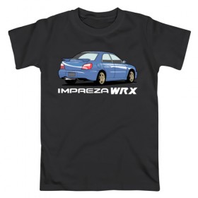 Мужская футболка хлопок с принтом Subaru Impreza WRX , 100% хлопок | прямой крой, круглый вырез горловины, длина до линии бедер, слегка спущенное плечо. | impreza wrx | subaru | subaru impreza | subaru impreza wrx | wrx