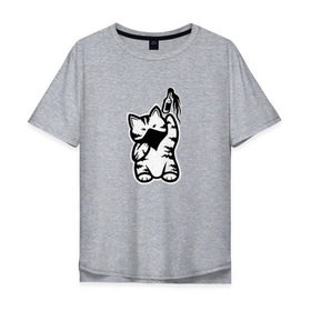 Мужская футболка хлопок Oversize с принтом Anarchist Cat Molotov Cocktail , 100% хлопок | свободный крой, круглый ворот, “спинка” длиннее передней части | banksy | анархист | анархия | бутылка | бэнкси | граффити | киса | киска | коктейль молотова | кот | котейка | котенок | котик | котэ | котя | кошка
