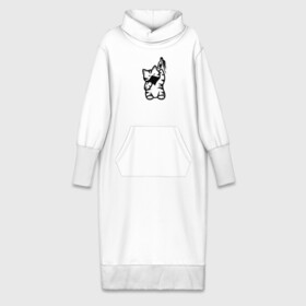 Платье удлиненное хлопок с принтом Anarchist Cat Molotov Cocktail ,  |  | banksy | анархист | анархия | бутылка | бэнкси | граффити | киса | киска | коктейль молотова | кот | котейка | котенок | котик | котэ | котя | кошка