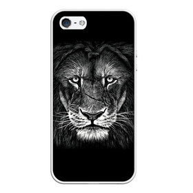 Чехол для iPhone 5/5S матовый с принтом Lion Art , Силикон | Область печати: задняя сторона чехла, без боковых панелей | акварель | арт | белый | взгляд | грива | дикий | живопись | зверь | искусство | король | кот | лев | львица | мазки | мощь | прайд | саванна | сила | царь | черный | шрам